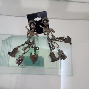 Vintage post back western earrings